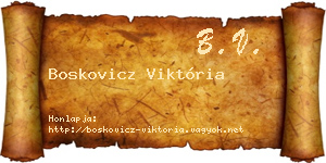 Boskovicz Viktória névjegykártya